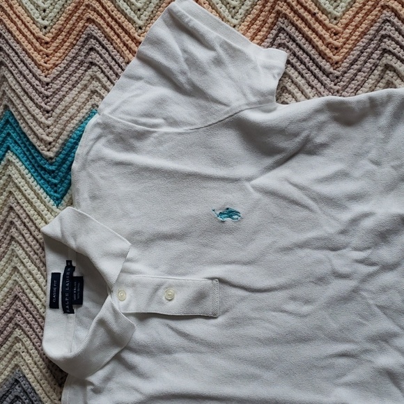 Ralph Lauren Classic Fit short sleeve Polo White with light blue logo medium - Picture 3 of 5